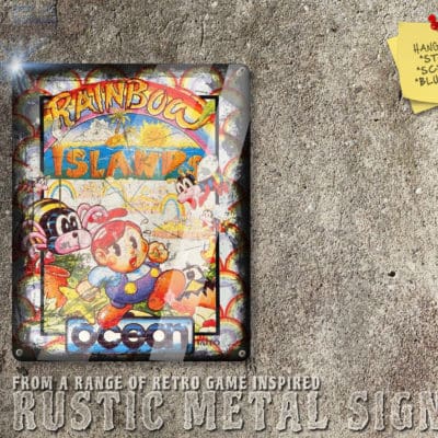 Chic Amiga, C64, Spectrum Game Rainbow Islands Box Artwork Metal Sign [608]