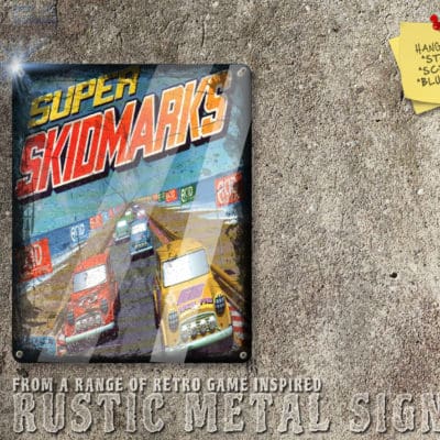 Chic Sega Genesis, Amiga Game Super Skidmarks Box Artwork Metal Sign [612]