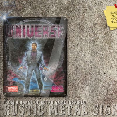 Rustic Amiga Game Universe Box Artwork Metal Sign [621]