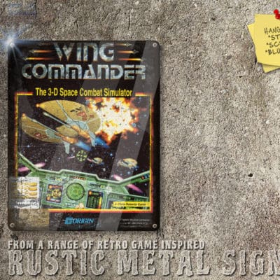 Rustic Amiga, PC DOS Game Wing Commander Box Artwork Metal Sign [622]