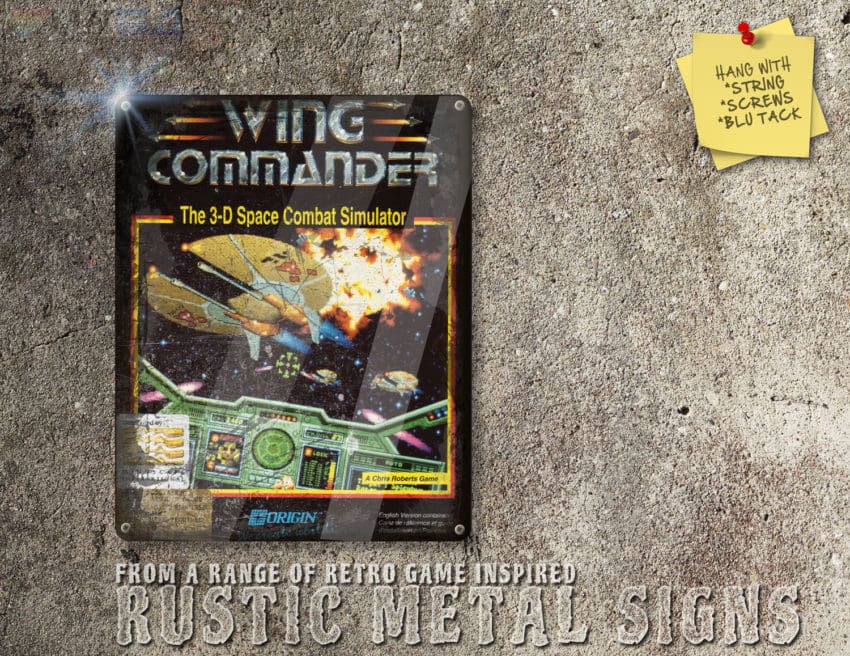 Rustic Amiga, PC DOS Game Wing Commander Box Artwork Metal Sign [622]