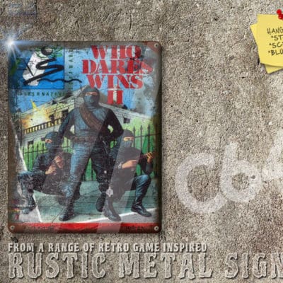 Vintage Looking Commodore 64 Game Who Dares Wins II Box Artwork Metal Sign [623]