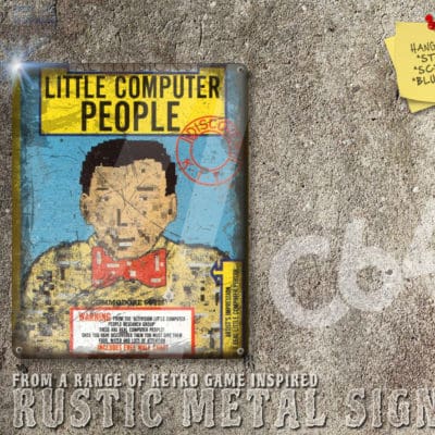Rustic Commodore 64, Amiga Game Little Computer People Box Artwork Metal Sign [625]