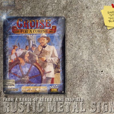 Rustic PC DOS, Amiga Game Cruise for a Corpse Box Artwork Metal Sign [643]