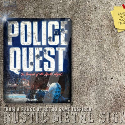 Rustic PC DOS, Amiga Game Police Quest Box Artwork Metal Sign [644]