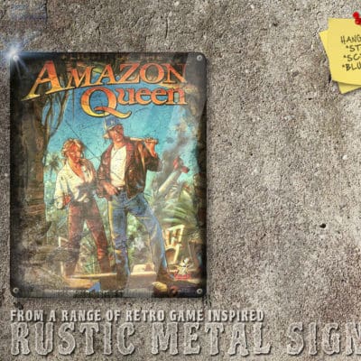 Vintage Looking PC DOS, Amiga Game Flight of the Amazon Queen Box Artwork Metal Sign [645]