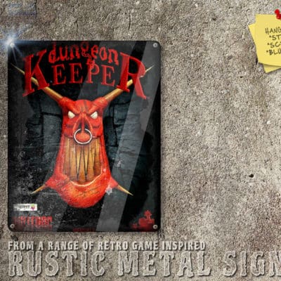 Rustic PC DOS Game Dungeopn Keeper Box Artwork Metal Sign [648]