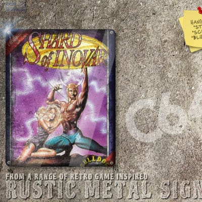 Rustic Commodore 64 Game Shard of Inovar Box Artwork Metal Sign [654]