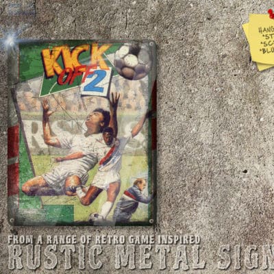 Vintage Looking Amiga Game Kickoff 2 Box Artwork Metal Sign [655]
