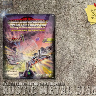 Rustic Amiga Game Battle Squadron Box Artwork Metal Sign [659]