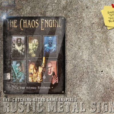 Vintage Looking Amiga Game The Chaos Engine Box Artwork Metal Sign [660]