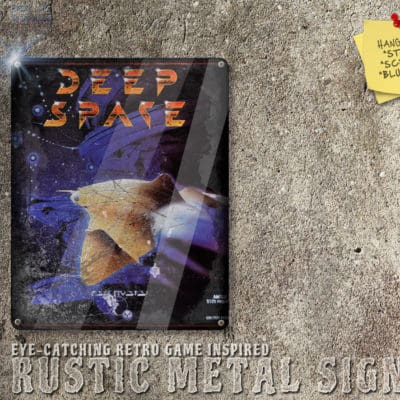 Vintage Looking Amiga Game Deep Space - Psygnosis Box Artwork Metal Sign [665]