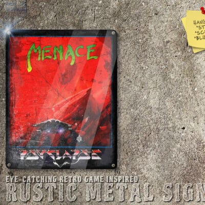 Rustic Amiga Game Menace - Psygnosis Box Artwork Metal Sign [678]