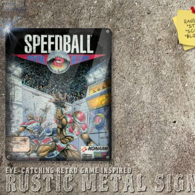 Weathered Look Amiga Speedball 2 Box Artwork Metal Sign [682]