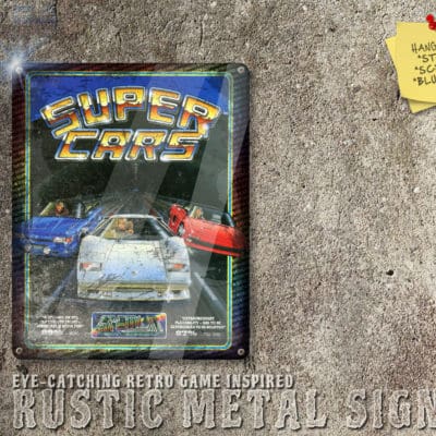 Rustic Amiga Super Cars Box Artwork Metal Sign [683]
