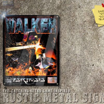 Rustic Amiga Walker - Psygnosis Box Artwork Metal Sign [684]