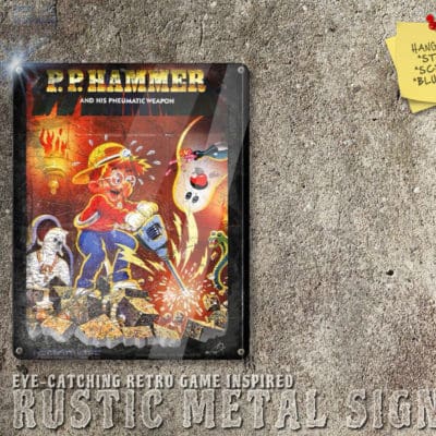 Weathered Look Amiga P.P. Hammer Box Artwork Metal Sign [687]