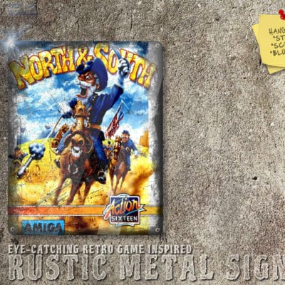 Rustic Amiga, Atari ST, PC DOS North & South Box Artwork Metal Sign [688]
