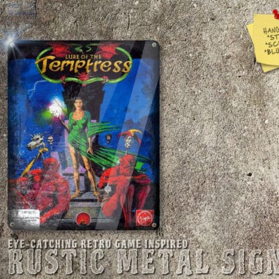 Vintage Looking Amiga, PC DOS Lure of the Temptress Box Artwork Metal Sign [690]