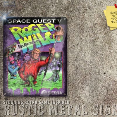 Weathered Look PC DOS Space Quest V Box Artwork Metal Sign [700]
