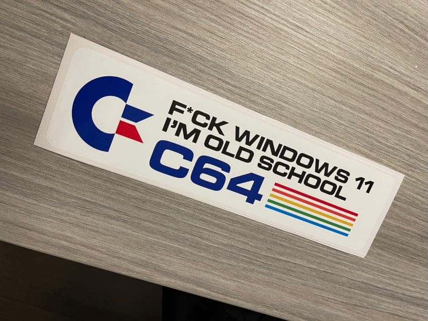 Bumper sticker Windows 11 vs C64