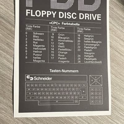 Schneider 64k CPC664 Colour Keyboard & color layout sticker GERMAN