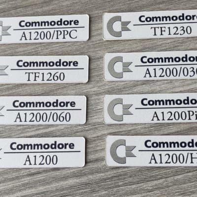 Amiga 1200 badges 0,5mm thick