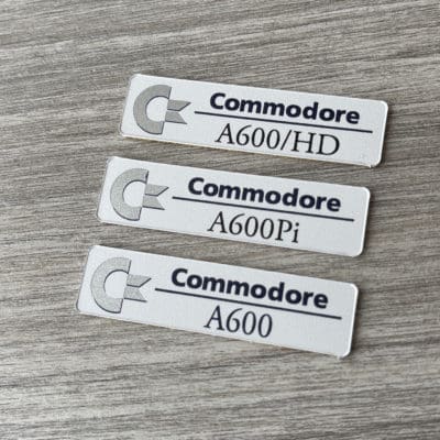 Amiga 600 badges 0.5mm thick