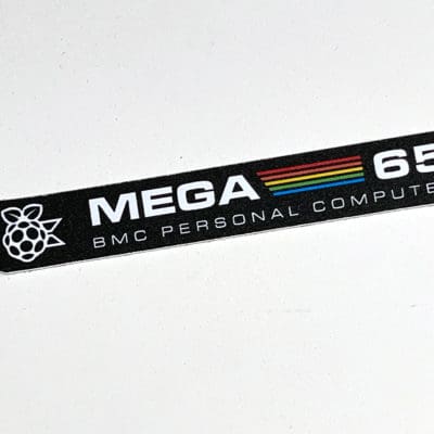 Commodore 64C 'Mega 65' black badge 0.5mm thick