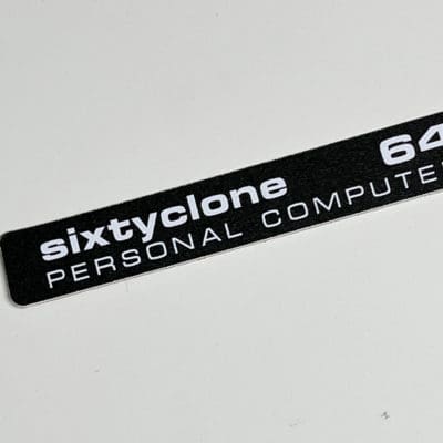 Commodore 64C 'SixtyClone' black badge 0.5mm thick