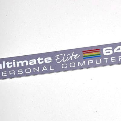 Commodore 64C 'Ultimate 64 Elite' grey badge 0.5mm thick
