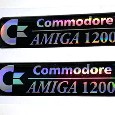Amiga 1200 'black holographic' badge