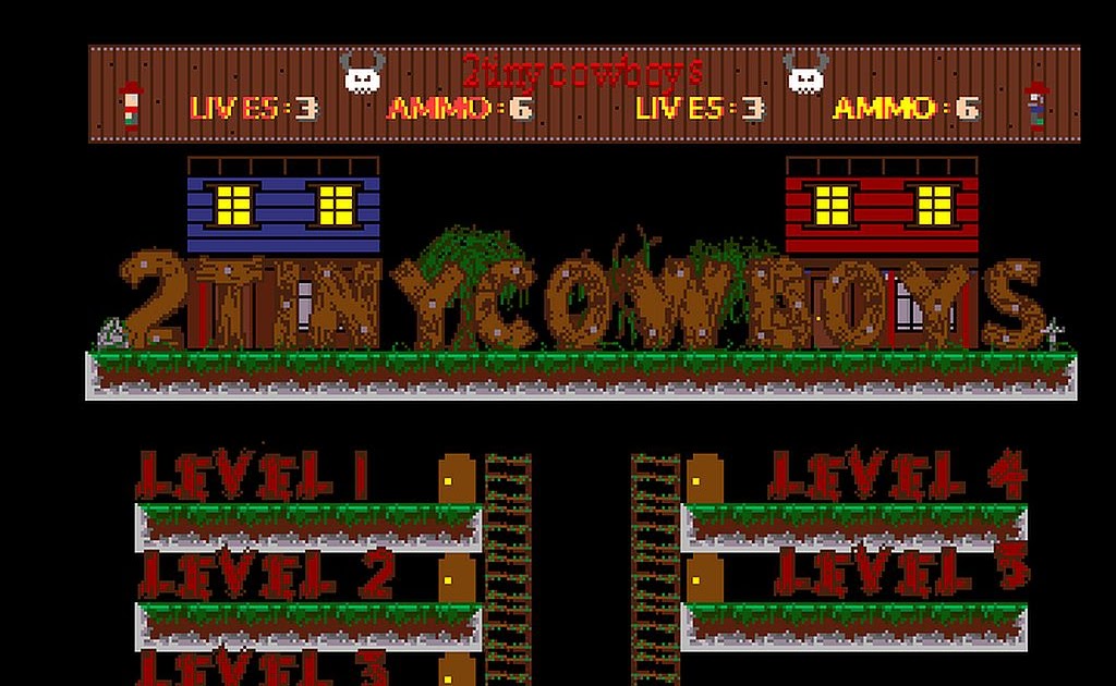 Indie Retro News: 2Tinycowboys - A WIP 2-player single-screen arcade-platformer for the Amiga 500 gets a BIG update