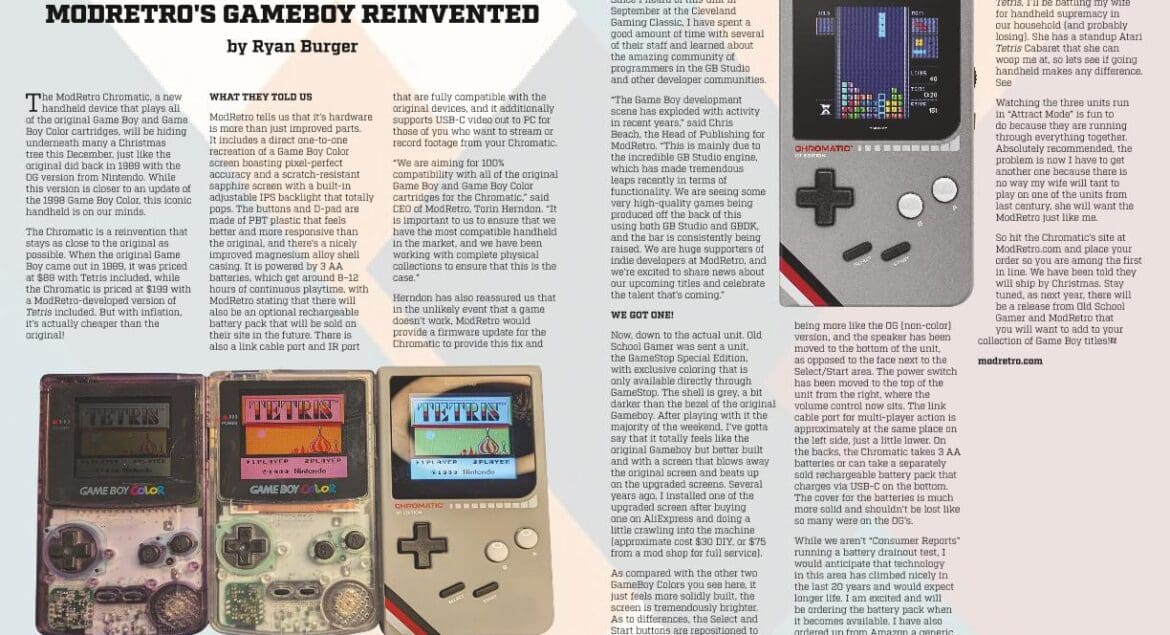 MODRETRO’S GAMEBOY REINVENTED – by Ryan Burger