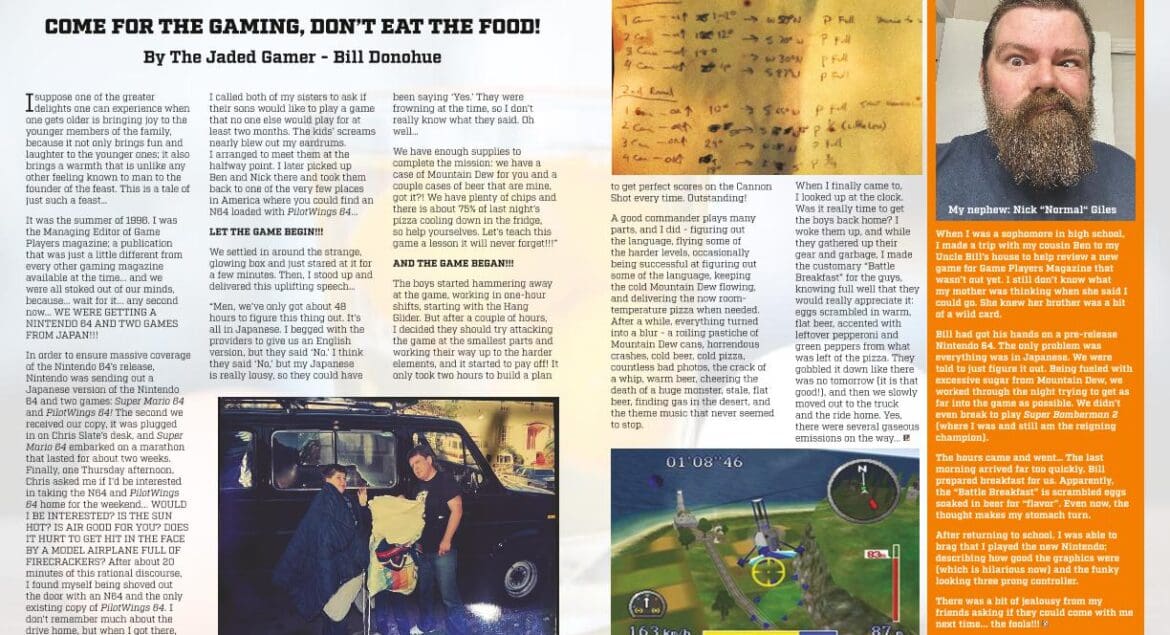 THE PRE-NINTENDO 64 WEEKEND - By The Jaded Gamer - Bill Donohue