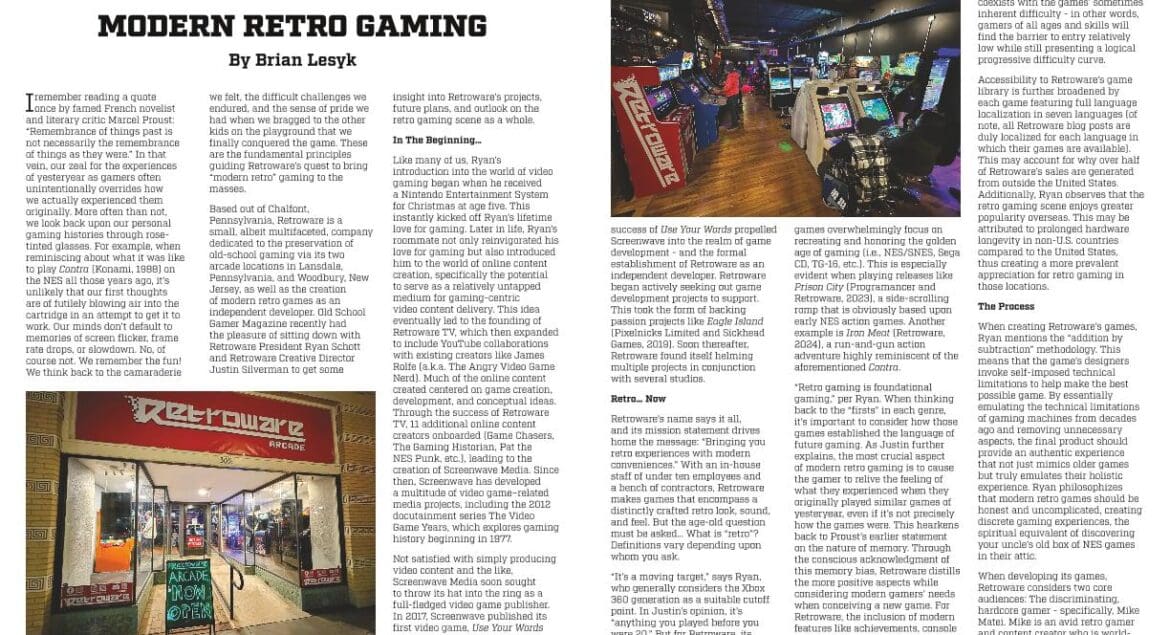 Modern Retro Gaming - By Brian Lesyk