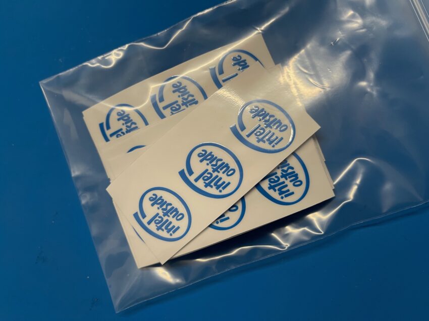 Intel Outside UV Print transfer