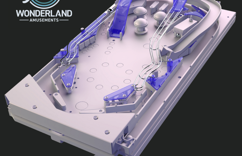 Potential New Budget Pinball Manufacturer Wonderland Amusements Shares Rendering of Playfield for Debut Game