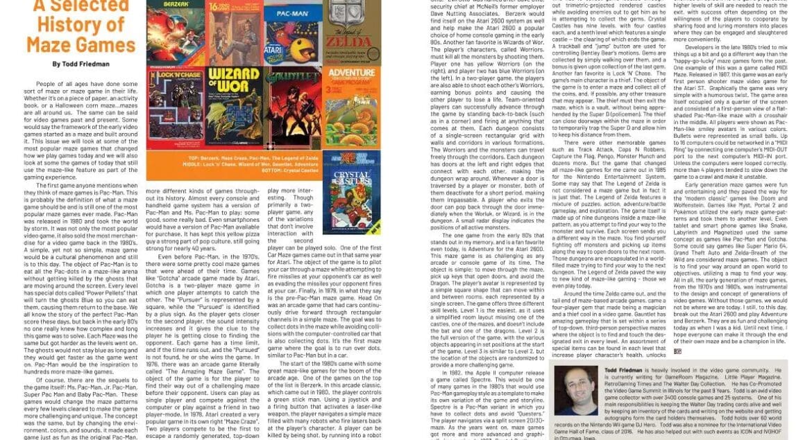 A Selected History of Maze Games - By Todd Friedman