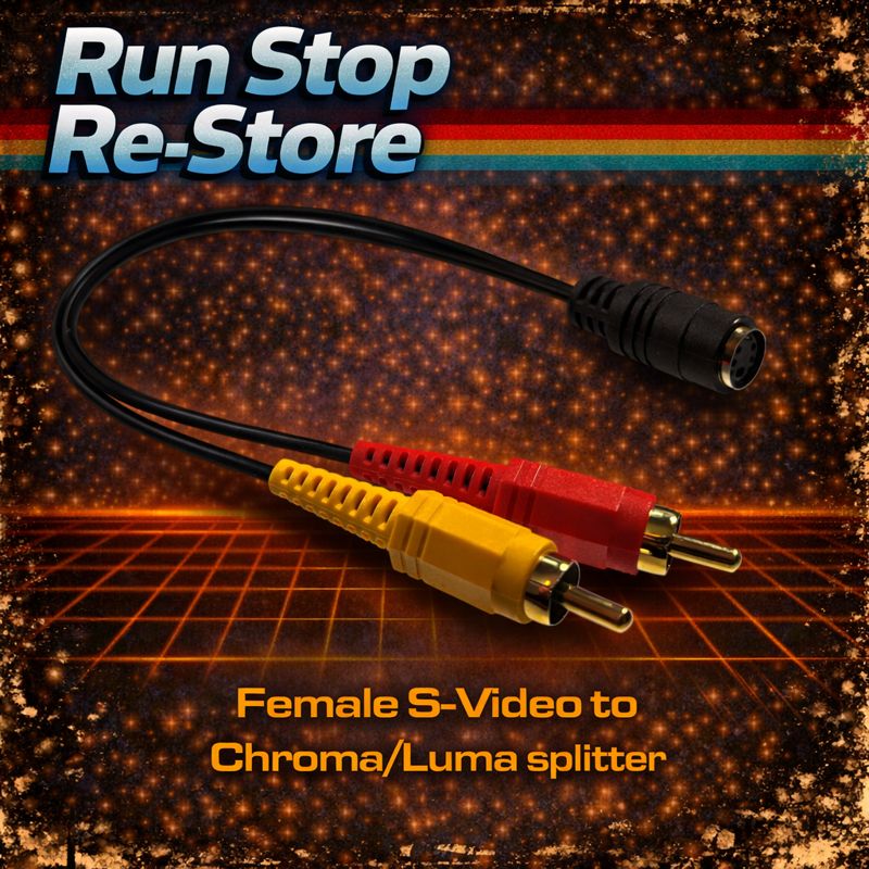 S-Video female mini-DIN to 2x male RCA (Luma/Chroma) splitter