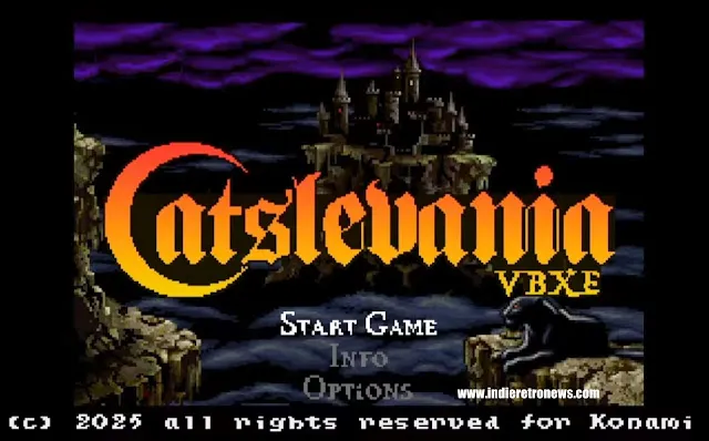 Catslevania - Thelen's upcoming Castlevania game for the Atari XL/XE VBXE looks stunning!