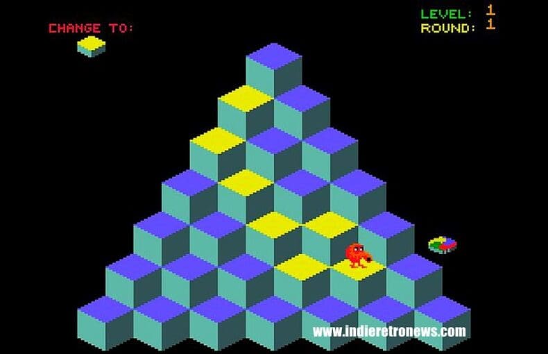 Indie Retro News: Q*Bert - An Arcade classic is coming to the Amstrad CPC Plus, with a beta now available!