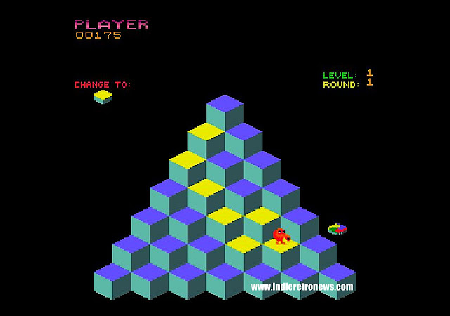 Q*Bert - An Arcade classic is coming to the Amstrad CPC Plus, with a beta now available!